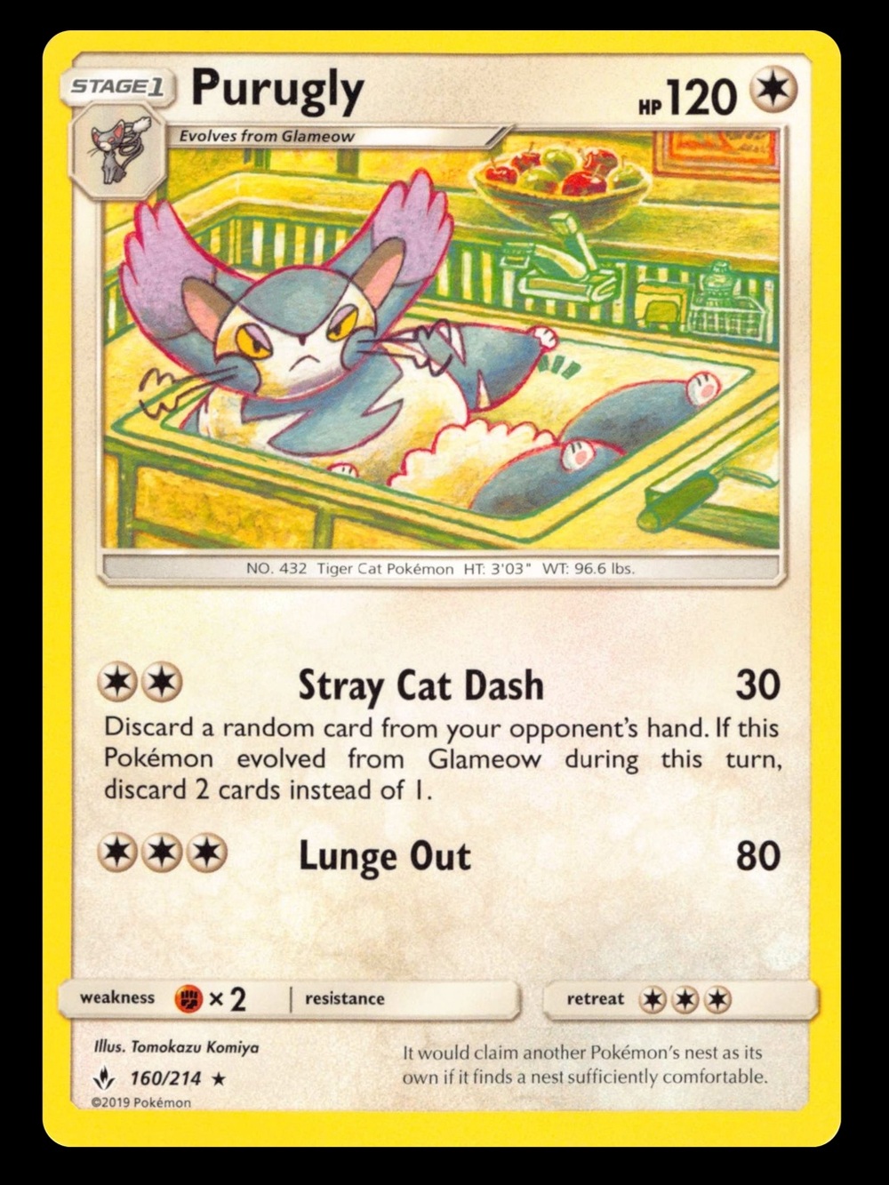 POKEMON CARD TCG - Purugly - Unbroken Bonds - Rare - 160